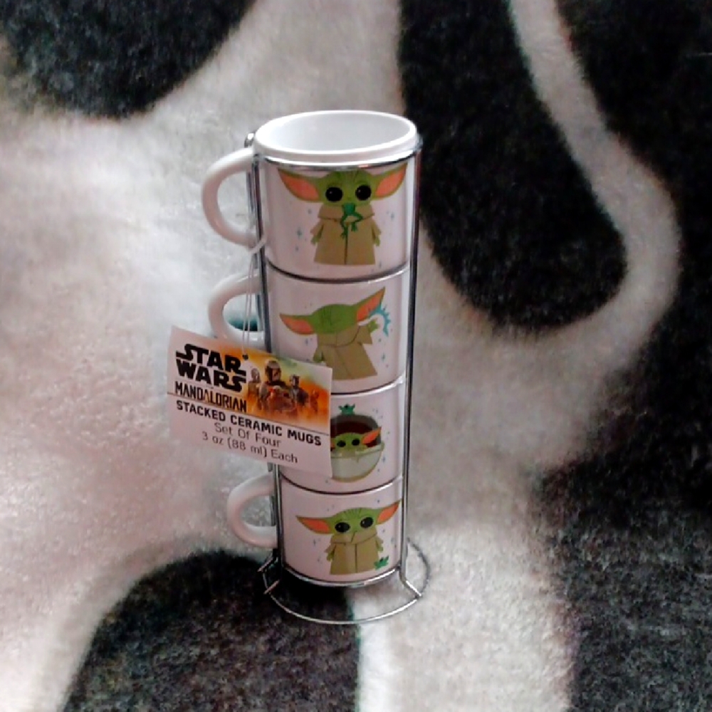 Star Wars Mandalorian Stacked Ceramic Mugs-Nwt
